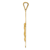 14k Polished Satin and D/C Crucifix Pendant