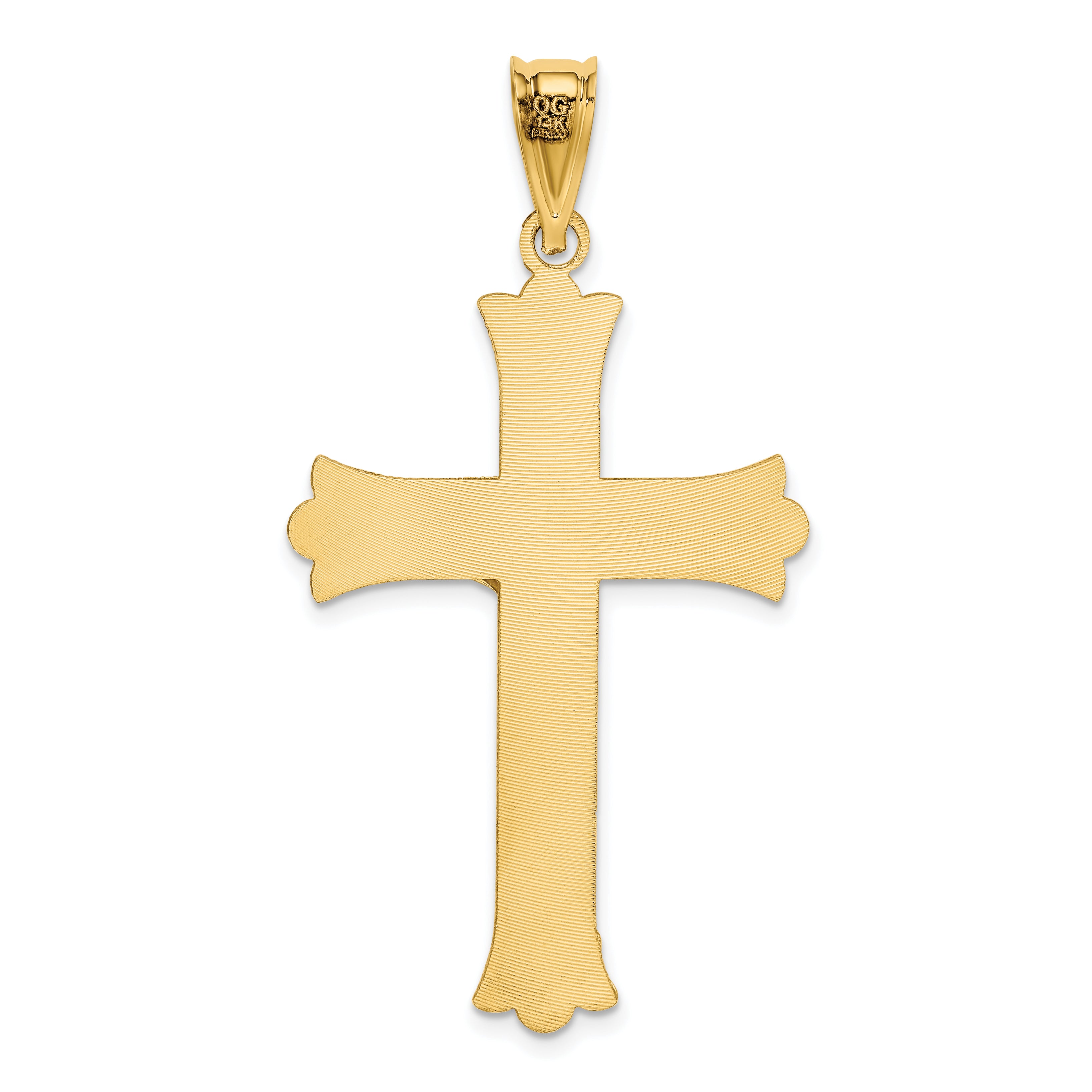 14k Polished Satin and D/C Crucifix Pendant