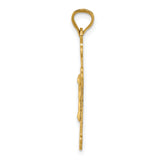 14k Polished Satin and D/C Crucifix Pendant