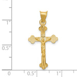 14k Polished Satin and D/C Crucifix Pendant