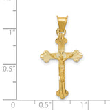 14k Polished Satin and D/C Crucifix Pendant