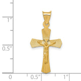 14k Polished Satin and D/C Crucifix Pendant