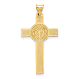 14k Two-Tone St. Benedict Medal Crucifix Cross Pendant