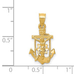 14k Polished Mariner Crucifix Pendant