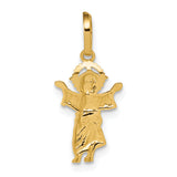 14k with Rhodium D/C Polished Baby Jesus Pendant