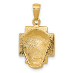14K Gold Polished Small Jesus Head With Crown Pendant