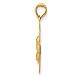 14K w/Rose and White Rhodium D/C Sagrado Corazon Oval Pendant