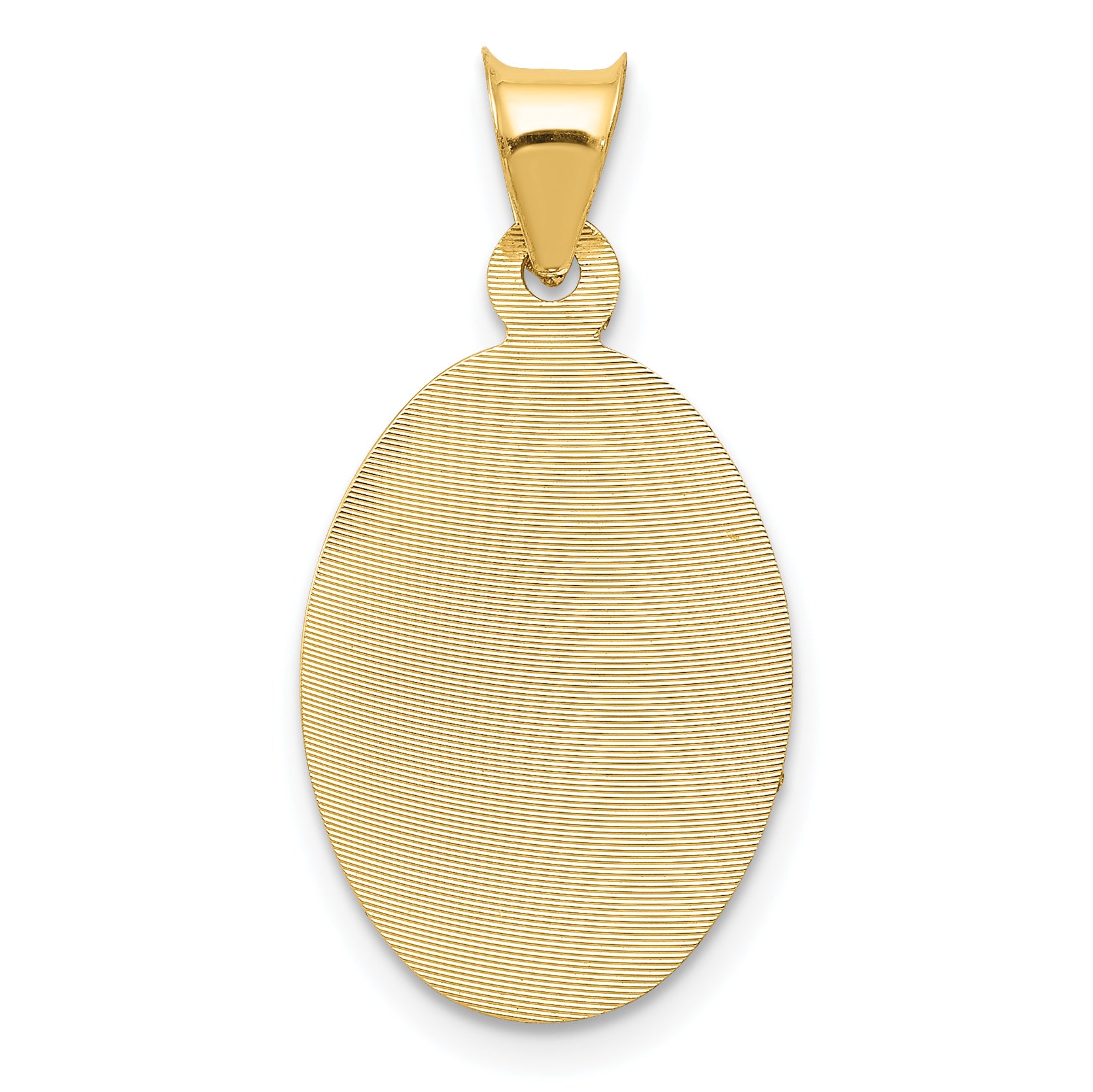 14K w/Rose and White Rhodium D/C Sagrado Corazon Oval Pendant