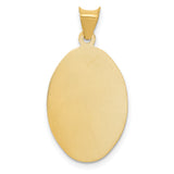 14K w/Rose and White Rhodium D/C Sagrado Corazon Oval Pendant