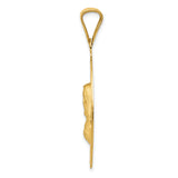 14K w/Rose and White Rhodium D/C Sagrado Corazon Oval Pendant