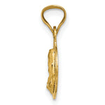 14K Polished D/C Sagrado Corazon Circle Pendant