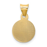 14K Polished D/C Sagrado Corazon Circle Pendant