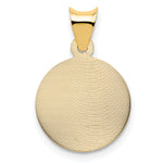 14K Polished D/C Sagrado Corazon Circle Pendant
