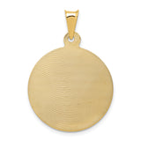 14K Polished D/C Sagrado Corazon Circle Pendant