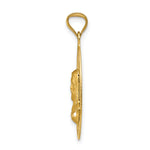 14K Polished D/C Sagrado Corazon Oval Pendant