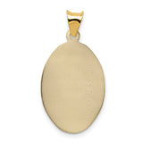14K Polished D/C Sagrado Corazon Oval Pendant