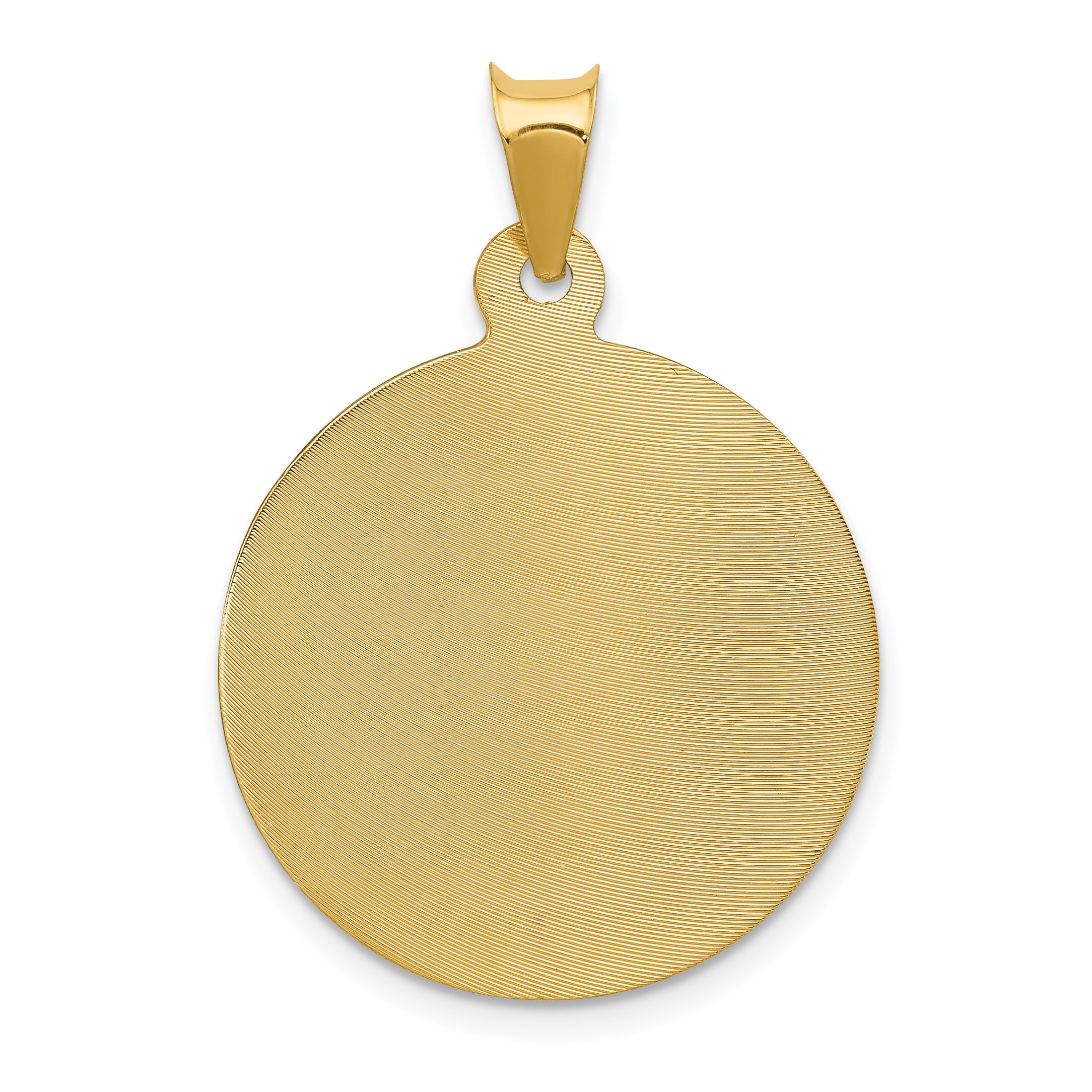 14K Polished D/C Corpus Circle Pendant