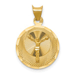 14K Polished D/C Corpus Circle Pendant