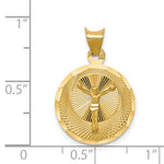 14K Polished D/C Corpus Circle Pendant