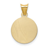 14K Polished D/C Corpus Circle Pendant