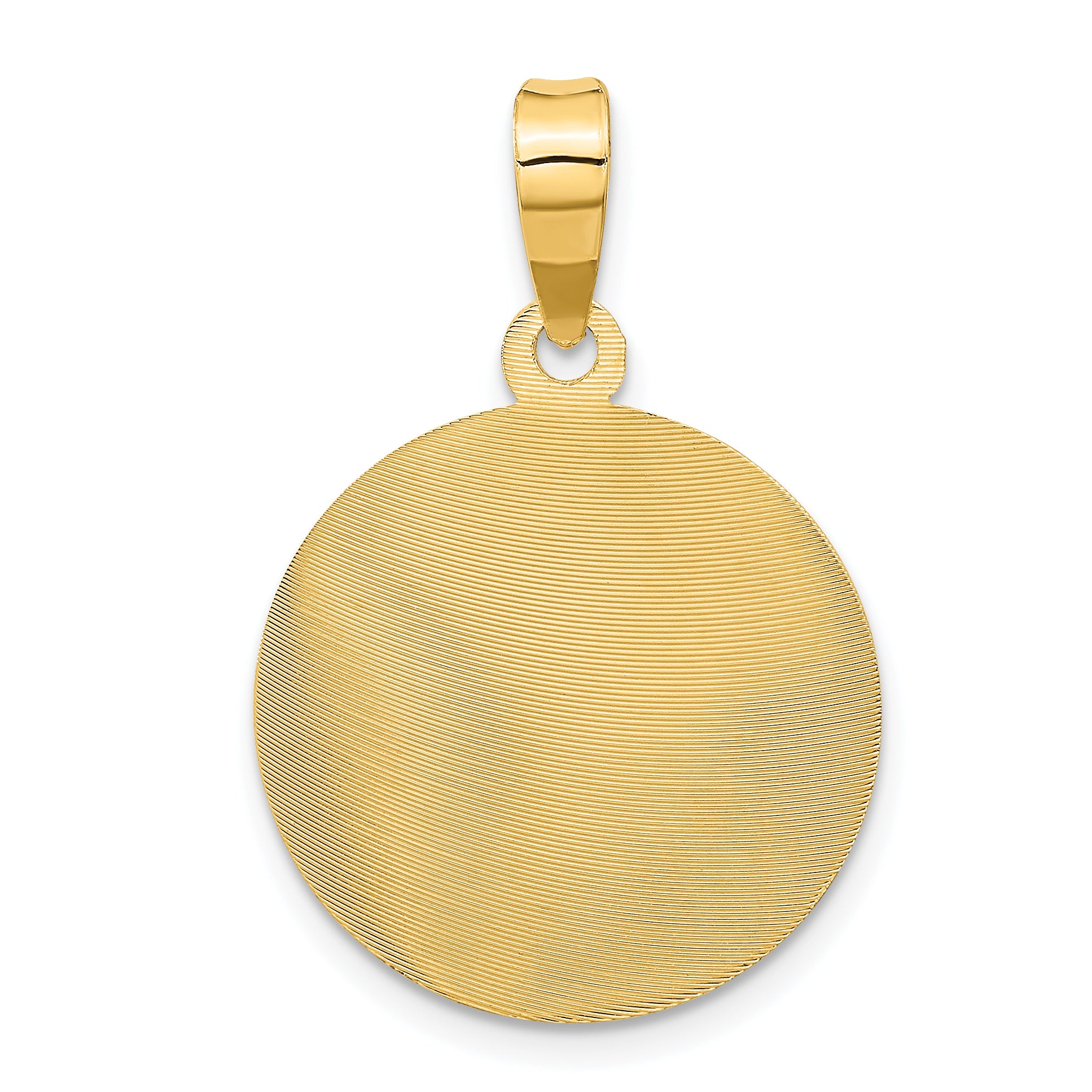 14K Polished D/C Lady Of Guadalupe Circle Pendant
