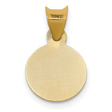 14K w/Rhodium Polished D/C Lady Of Guadalupe Circle Pendant