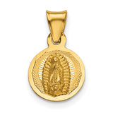 14K Polished D/C Lady Of Guadalupe Circle Pendant