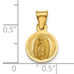 14K Polished D/C Lady Of Guadalupe Circle Pendant