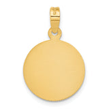 14K Polished D/C Lady Of Guadalupe Circle Pendant