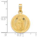 14K Polished D/C Lady Of Guadalupe Circle Pendant