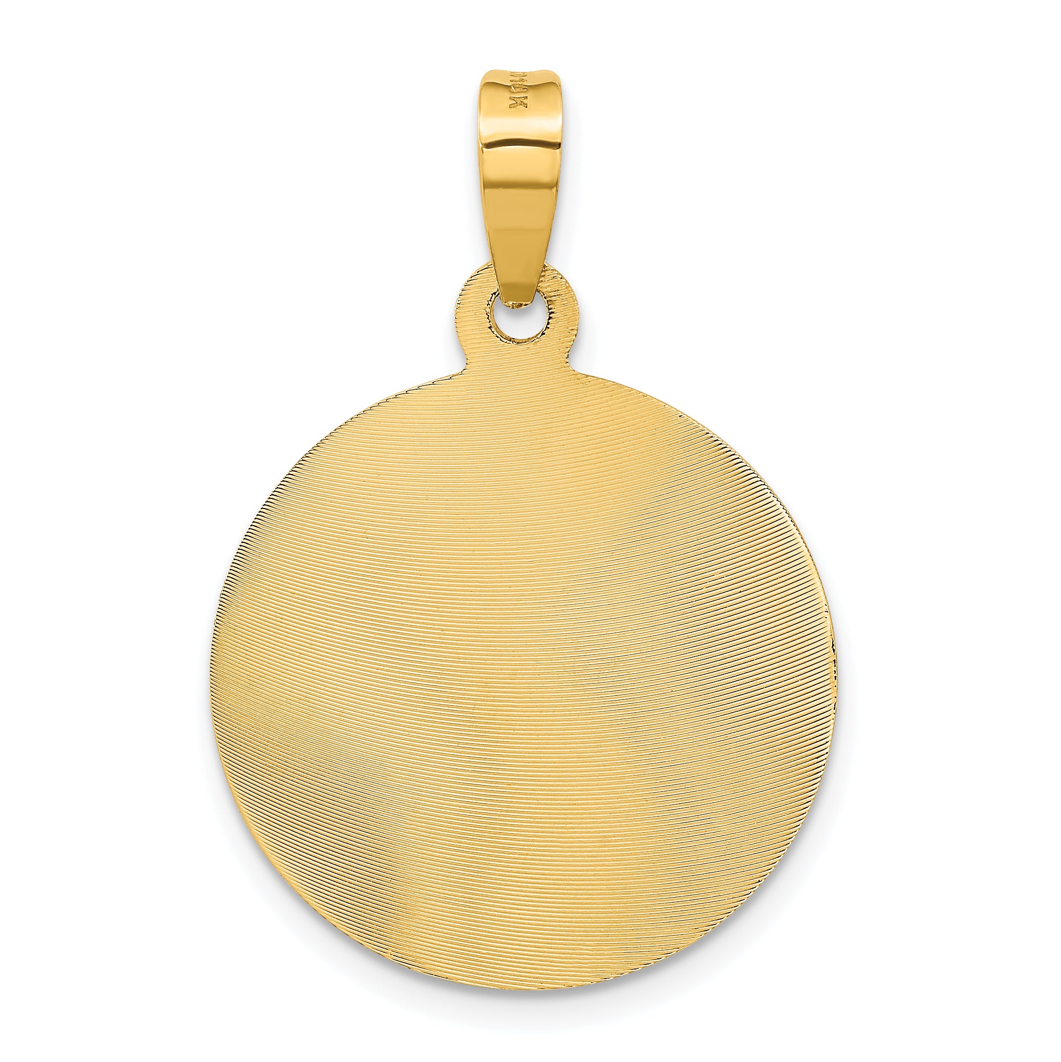 14K Polished D/C Lady Of Guadalupe Circle Pendant