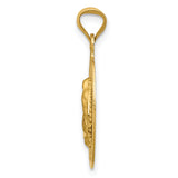 14K Polished D/C Lady Of Guadalupe Oval Pendant