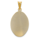 14K Polished D/C  Lady Of Guadalupe Oval Pendant