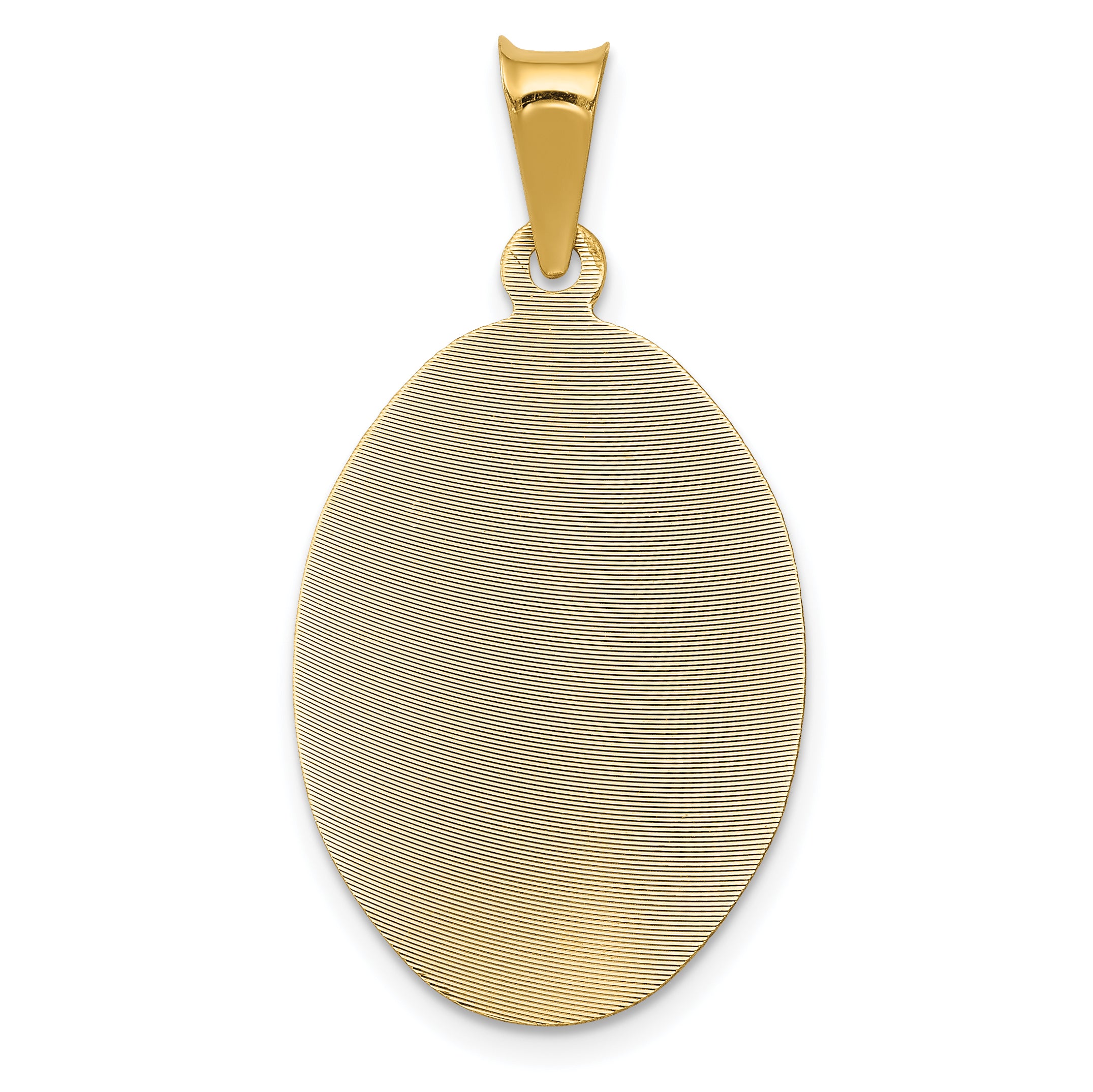 14K Polished D/C  Lady Of Guadalupe Oval Pendant