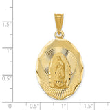 14K Polished D/C  Lady Of Guadalupe Oval Pendant