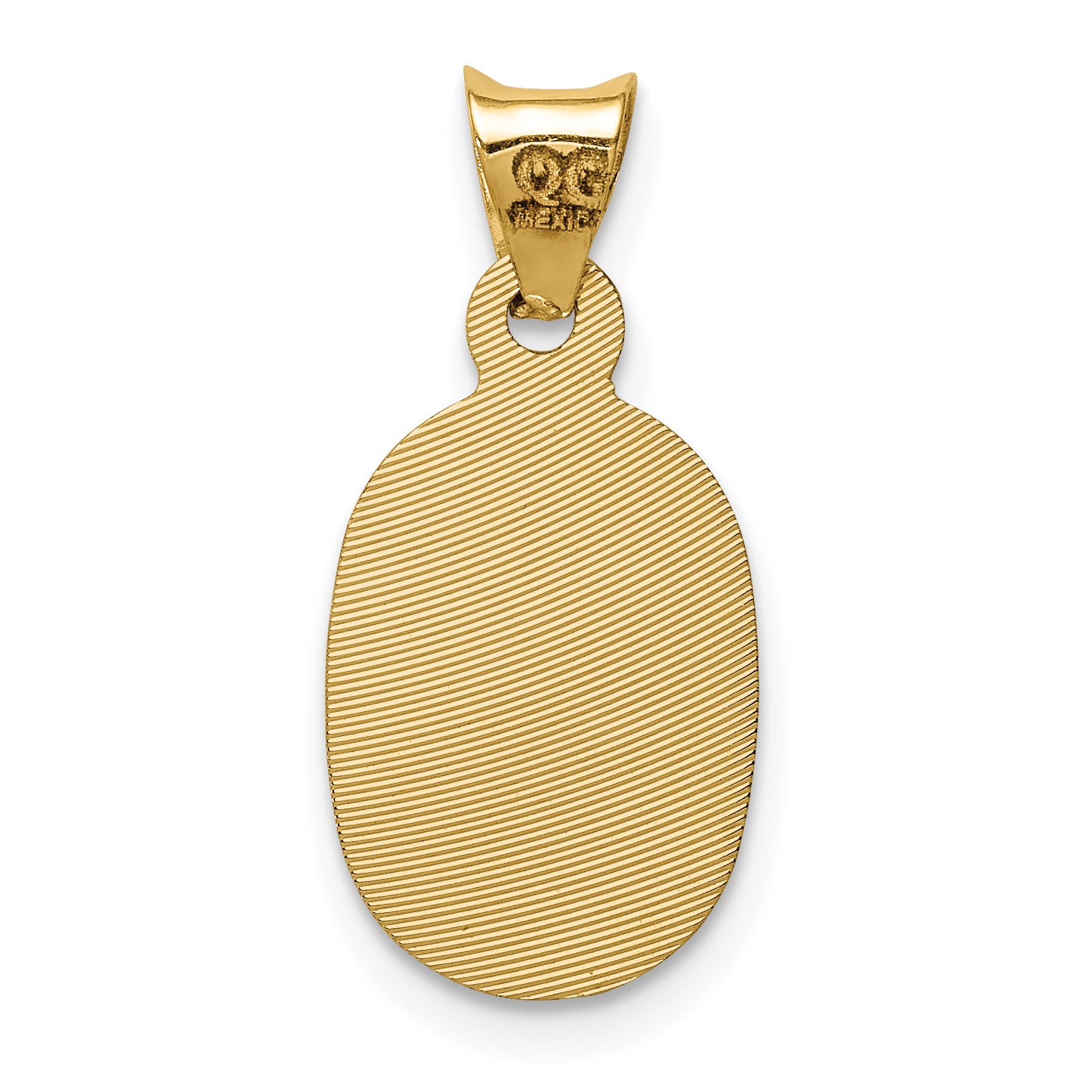14K w/Rhodium D/C Lady Of Guadalupe Oval Pendant