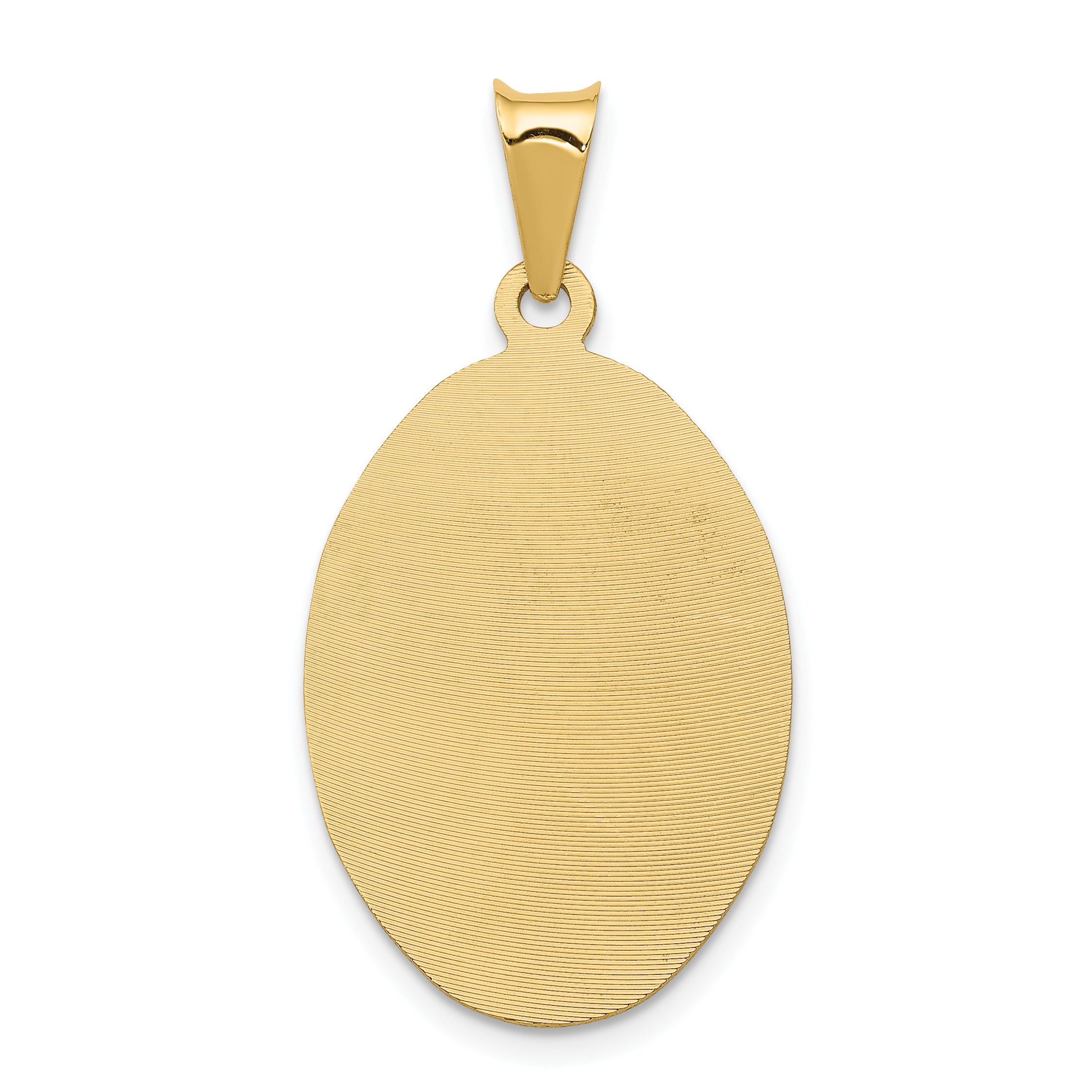 14K w/Rhodium D/C Lady Of Guadalupe Oval Pendant