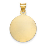 14K w/Rhodium Polished D/C Lady Of Guadalupe Circle Pendant