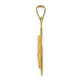 14K w/Rhodium Polished D/C Lady Of Guadalupe Circle Pendant