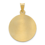 14K w/Rhodium Polished D/C Lady Of Guadalupe Circle Pendant