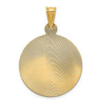 14K w/Rhodium Polished D/C Lady Of Guadalupe Circle Pendant