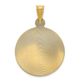 14K w/Rhodium Polished D/C Lady Of Guadalupe Circle Pendant
