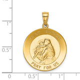 14k Saint Anthony Large Round Medal Pendant