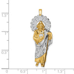 14K w/ Rhodium CZ D/C Polished St. Jude Pendant