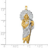 14K w/ Rhodium CZ D/C Polished St. Jude Pendant