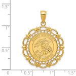 14K Gold Polished / Satin Saint Michael Medal Pendant