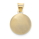 14K w/Rose and White Rhodium D/C  Baptism Pendant