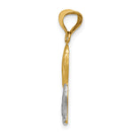 14K W/Rhodium D/C Boy Communion Semi-solid Pendant