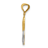 14K W/Rhodium D/C Boy Communion Semi-solid Pendant