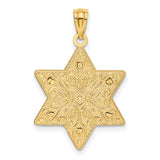 14K Two-Tone Polished Reversible Filigree Star Of David Pendant
